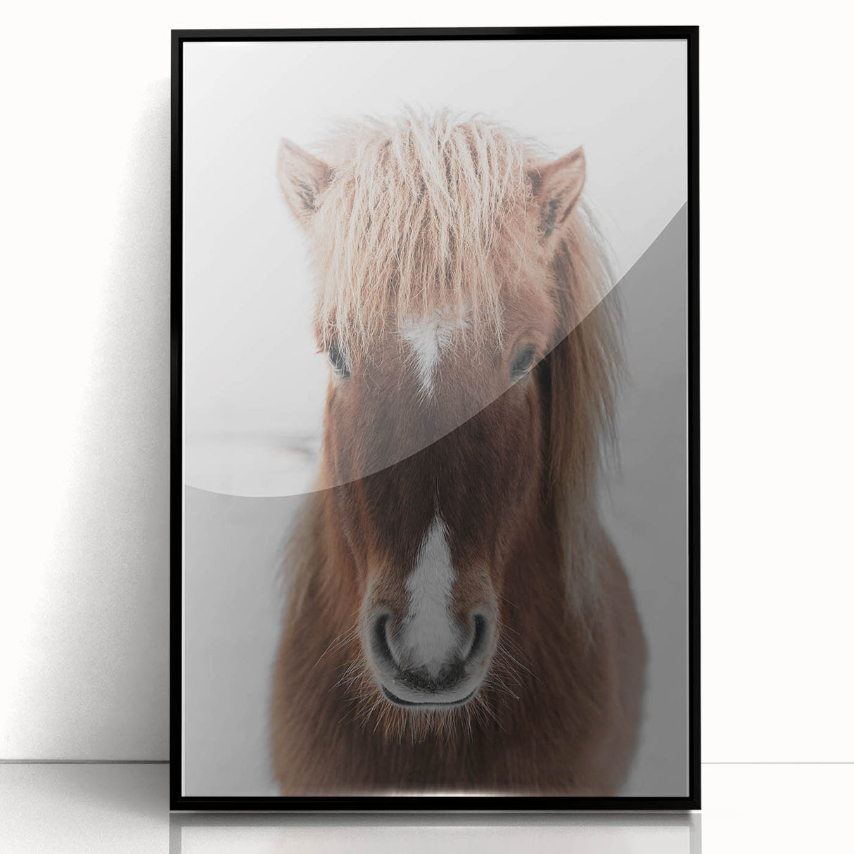 Winter Horse Portrait - Rustic Farmhouse Animal Art