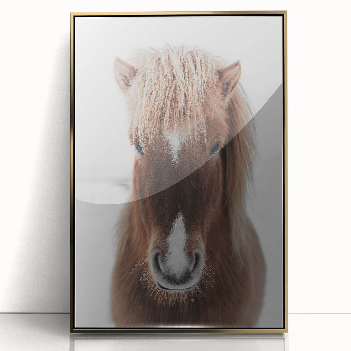 Winter Horse Portrait - Rustic Farmhouse Animal Art