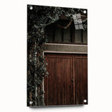 Rustic Wall Art - Ivy-Covered Wooden Door for Farmhouse Decor