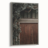 Rustic Wall Art - Ivy-Covered Wooden Door for Farmhouse Decor
