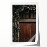 Rustic Wall Art - Ivy-Covered Wooden Door for Farmhouse Decor