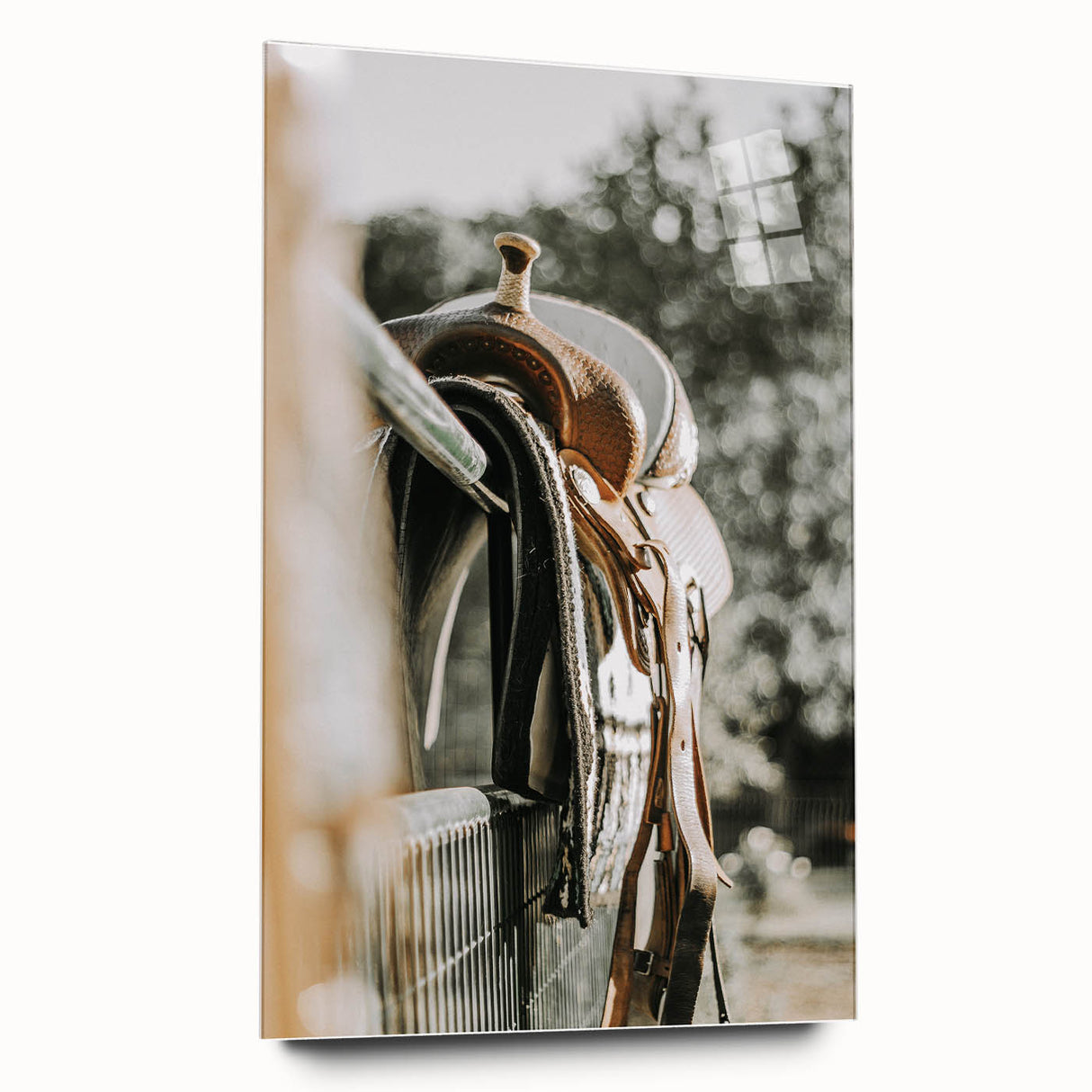 Rustic Wall Art - Saddle on Fence Farmhouse Decor for Rustic Homes