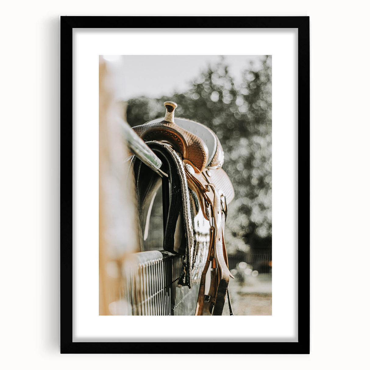Rustic Wall Art - Saddle on Fence Farmhouse Decor for Rustic Homes
