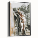 Rustic Wall Art - Saddle on Fence Farmhouse Decor for Rustic Homes