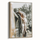 Rustic Wall Art - Saddle on Fence Farmhouse Decor for Rustic Homes