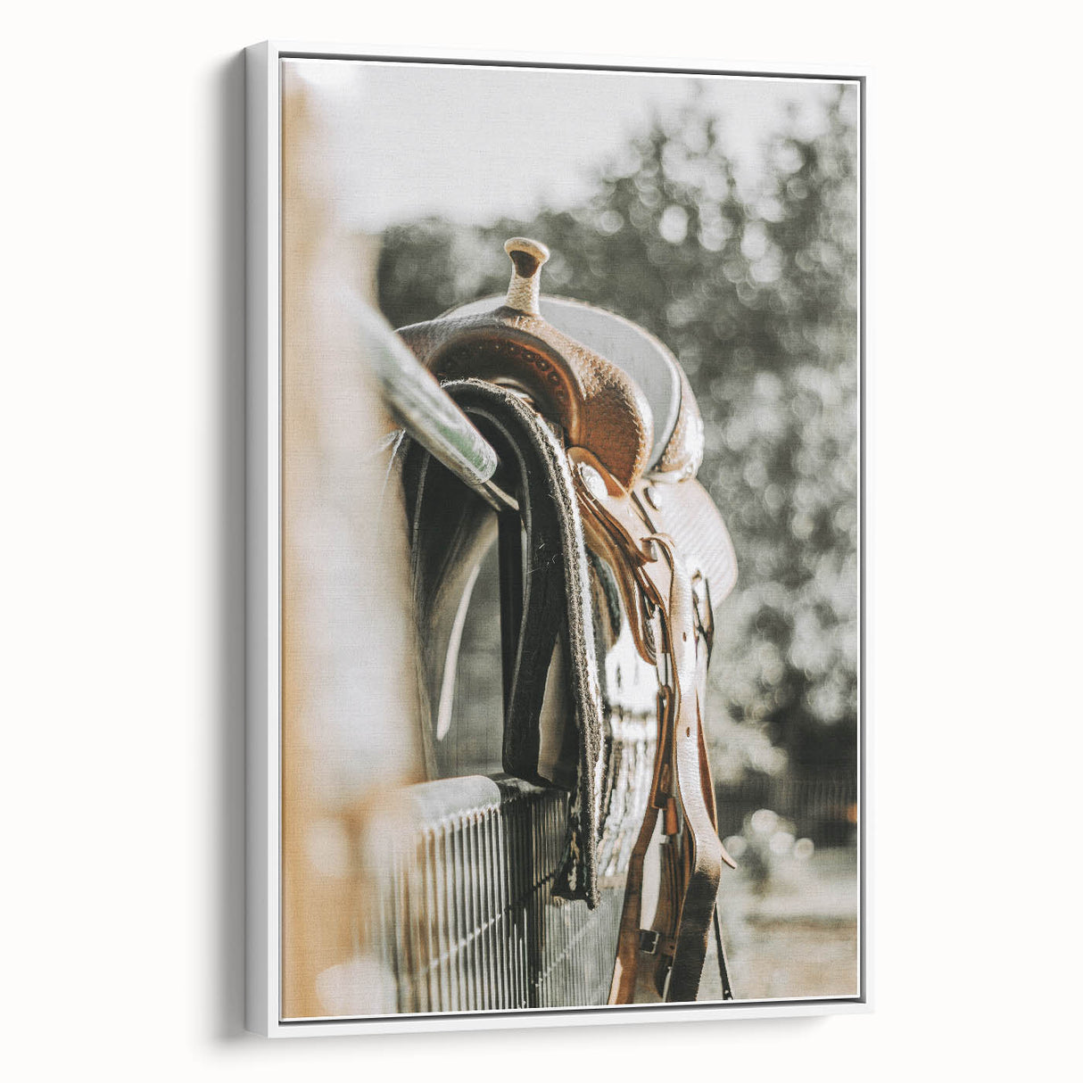 Rustic Wall Art - Saddle on Fence Farmhouse Decor for Rustic Homes