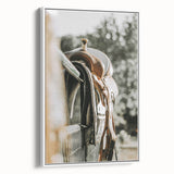 Rustic Wall Art - Saddle on Fence Farmhouse Decor for Rustic Homes