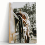 Rustic Wall Art - Saddle on Fence Farmhouse Decor for Rustic Homes