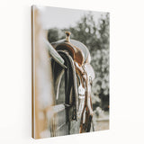 Rustic Wall Art - Saddle on Fence Farmhouse Decor for Rustic Homes