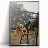 Rustic Wall Art - Wildflowers and Fence Farmhouse Decor for Rustic Homes
