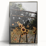 Rustic Wall Art - Wildflowers and Fence Farmhouse Decor for Rustic Homes