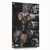 Rustic Wall Art - Stacked Logs Farmhouse Decor for Cozy Rustic Homes