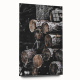 Rustic Wall Art - Stacked Logs Farmhouse Decor for Cozy Rustic Homes
