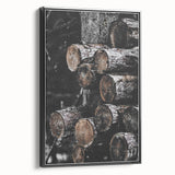 Rustic Wall Art - Stacked Logs Farmhouse Decor for Cozy Rustic Homes