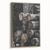 Rustic Wall Art - Stacked Logs Farmhouse Decor for Cozy Rustic Homes