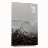 Rustic Wall Art - Mountain Range in Autumn Farmhouse Decor for Homes