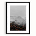 Rustic Wall Art - Mountain Range in Autumn Farmhouse Decor for Homes