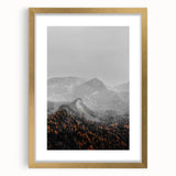 Rustic Wall Art - Mountain Range in Autumn Farmhouse Decor for Homes