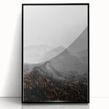 Rustic Wall Art - Mountain Range in Autumn Farmhouse Decor for Homes