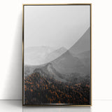 Rustic Wall Art - Mountain Range in Autumn Farmhouse Decor for Homes