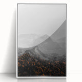 Rustic Wall Art - Mountain Range in Autumn Farmhouse Decor for Homes