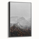 Rustic Wall Art - Mountain Range in Autumn Farmhouse Decor for Homes
