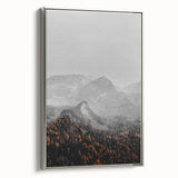 Rustic Wall Art - Mountain Range in Autumn Farmhouse Decor for Homes