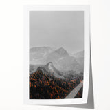 Rustic Wall Art - Mountain Range in Autumn Farmhouse Decor for Homes