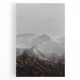 Rustic Wall Art - Mountain Range in Autumn Farmhouse Decor for Homes
