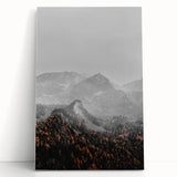 Rustic Wall Art - Mountain Range in Autumn Farmhouse Decor for Homes