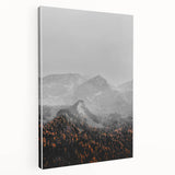 Rustic Wall Art - Mountain Range in Autumn Farmhouse Decor for Homes