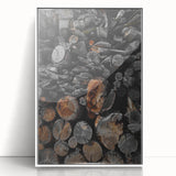 Rustic Wall Art - Stacked Logs Farmhouse Decor for Cozy Rustic Homes