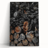 Rustic Wall Art - Stacked Logs Farmhouse Decor for Cozy Rustic Homes