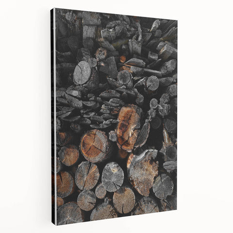 Rustic Wall Art - Stacked Logs Farmhouse Decor for Cozy Rustic Homes
