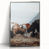 Grazing Symphony - Rustic Cattle Art