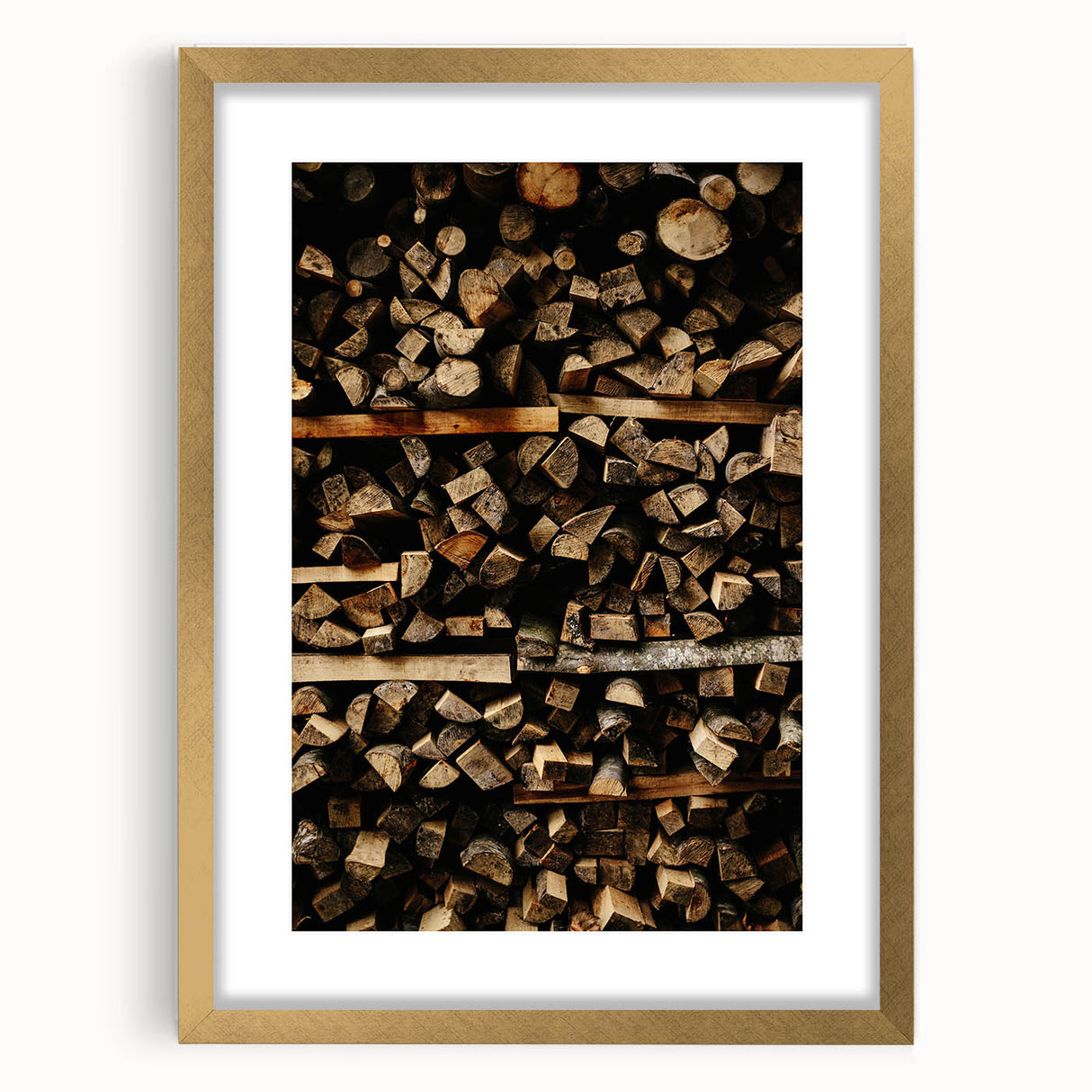 Textured Wood Logs - Rustic Farmhouse Art Print