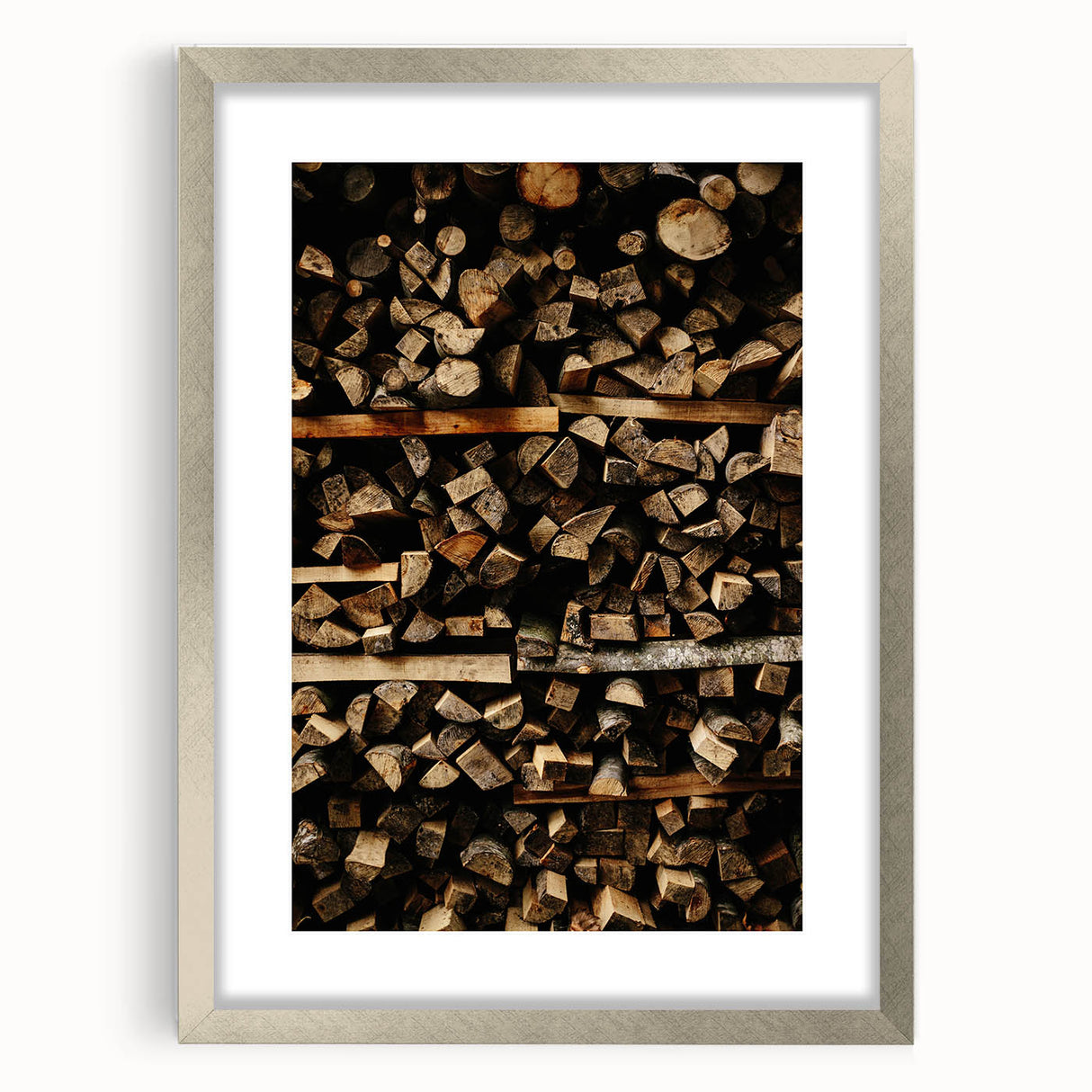Textured Wood Logs - Rustic Farmhouse Art Print