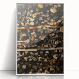 Textured Wood Logs - Rustic Farmhouse Art Print