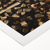 Textured Wood Logs - Rustic Farmhouse Art Print