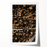 Textured Wood Logs - Rustic Farmhouse Art Print
