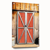 Bold Red Barn Doors - Rustic Farmhouse Wall Art