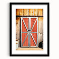 Bold Red Barn Doors - Rustic Farmhouse Wall Art