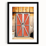 Bold Red Barn Doors - Rustic Farmhouse Wall Art