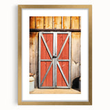 Bold Red Barn Doors - Rustic Farmhouse Wall Art