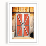 Bold Red Barn Doors - Rustic Farmhouse Wall Art