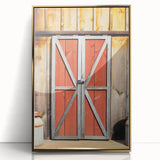 Bold Red Barn Doors - Rustic Farmhouse Wall Art
