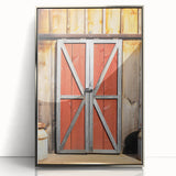Bold Red Barn Doors - Rustic Farmhouse Wall Art