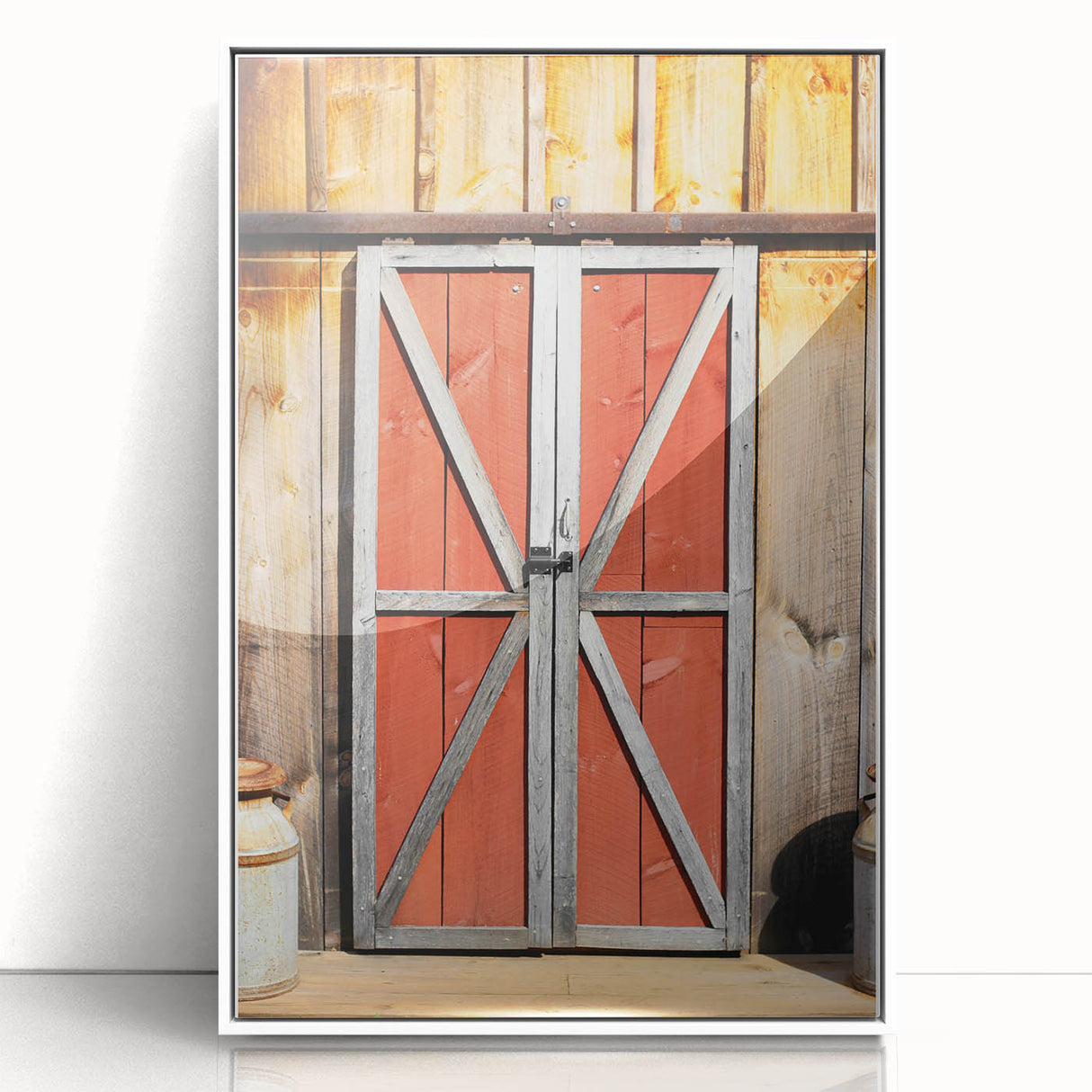 Bold Red Barn Doors - Rustic Farmhouse Wall Art