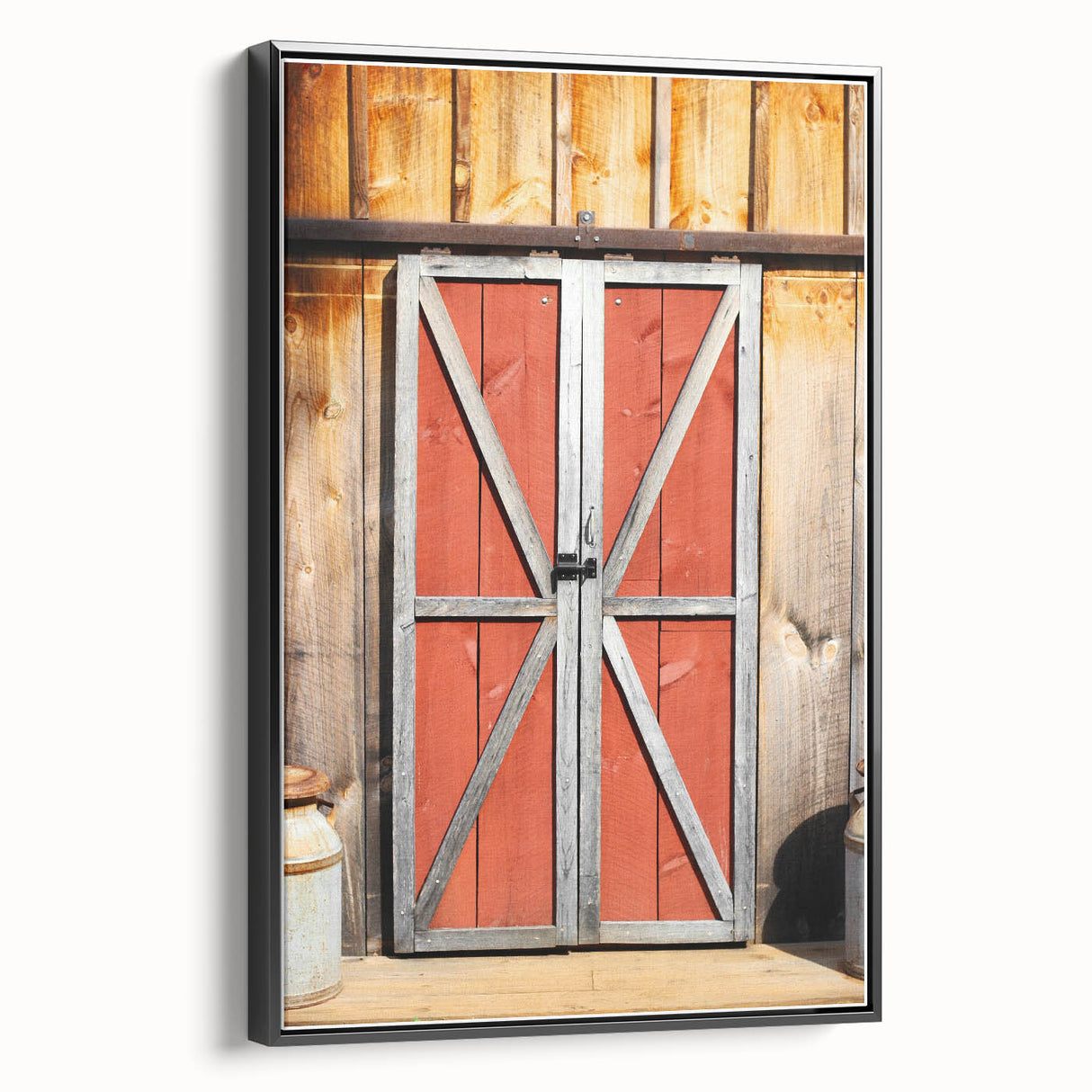Bold Red Barn Doors - Rustic Farmhouse Wall Art