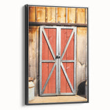 Bold Red Barn Doors - Rustic Farmhouse Wall Art
